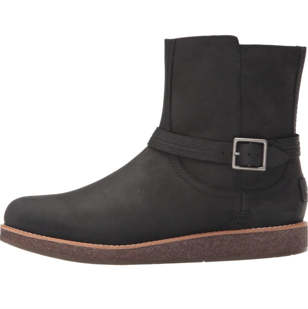 UGG Black Leather Ankle Boots UGG Women's Camren Leather Boot, Black,